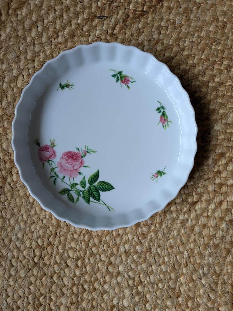 Vintage quiche bakvorm met rozen Christinaholm, Overige typen, Ophalen of Verzenden, Zo goed als nieuw, Overige stijlen