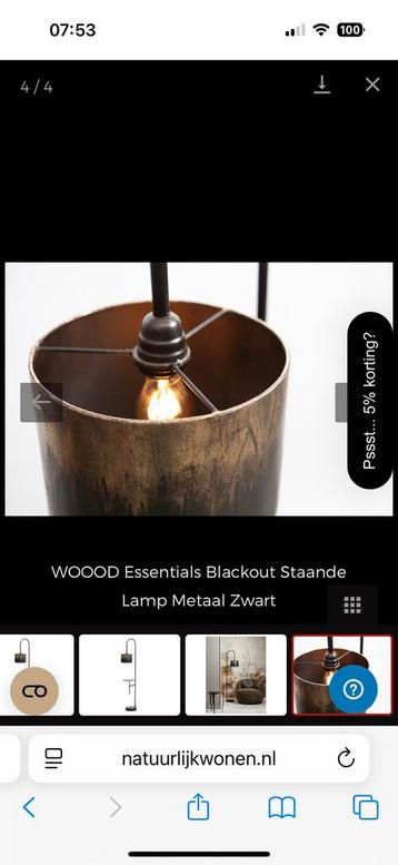 WOOOD Blackout Vloerlamp Metaal Zwart beschikbaar voor biedingen