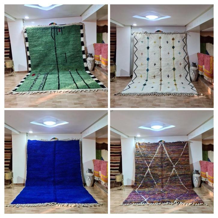 Herfstkorting  Handgemaakt Berber tapijt vloerkleed, Huis en Inrichting, Stoffering | Vloerbedekking, Nieuw, Tapijt, Wit, Crème