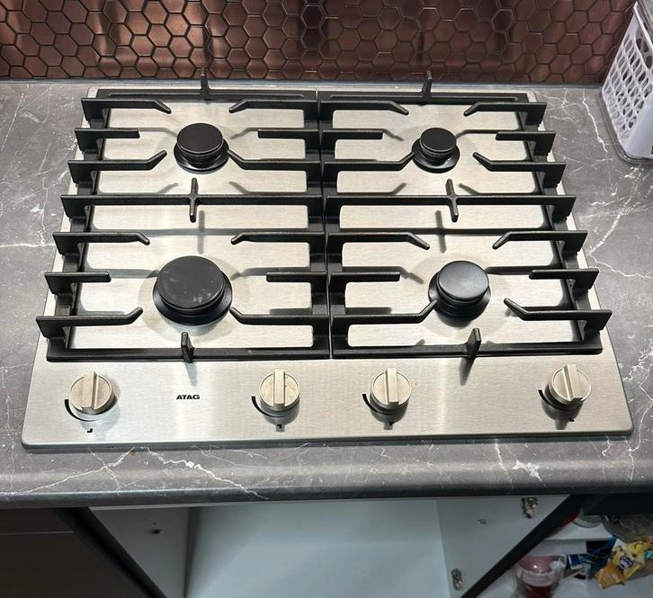 Atag HG6411EBA 4 pits gaskookplaat, Witgoed en Apparatuur, Kookplaten, Zo goed als nieuw, Inbouw, Gas, 5 kookzones of meer, Ophalen
