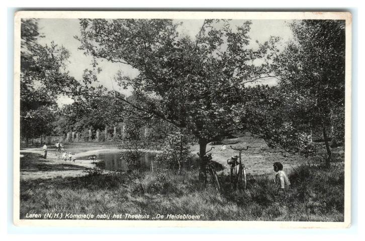 Laren, Kommetje nabij het Theehuis "De Heidebloem", Verzamelen, Ansichtkaarten | Nederland, Gelopen, Noord-Holland, 1920 tot 1940