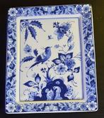 Delfts Blauw Wandbordje 12cm x 15cm, vogels, bloemen, Antiek en Kunst, Antiek | Wandborden en Tegels, Ophalen of Verzenden