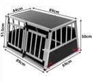 Autobench Aluminium Dubbeldeurs Auto Hondenbench 89x69x50 cm, Ophalen of Verzenden, Nieuw