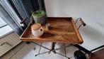 Butler tray Houten dienbladtafel met metalen onderstel, Antiek en Kunst, Ophalen