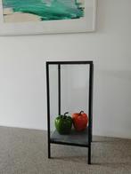 1 antraciet handgemaakte stalen lantaarns met blauwe steen, Ophalen, Overige materialen, Gebruikt, 75 cm of meer