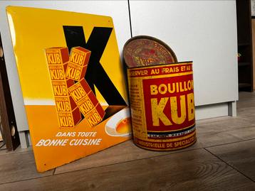 KUB bouillon  reclame set. Blik & metalen reclame plaat beschikbaar voor biedingen