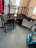 Nachtkastjes, spiegel en wandhanger, Huis en Inrichting, Slaapkamer | Nachtkastjes, Ophalen, Gebruikt, Metaal of Aluminium, 45 tot 65 cm