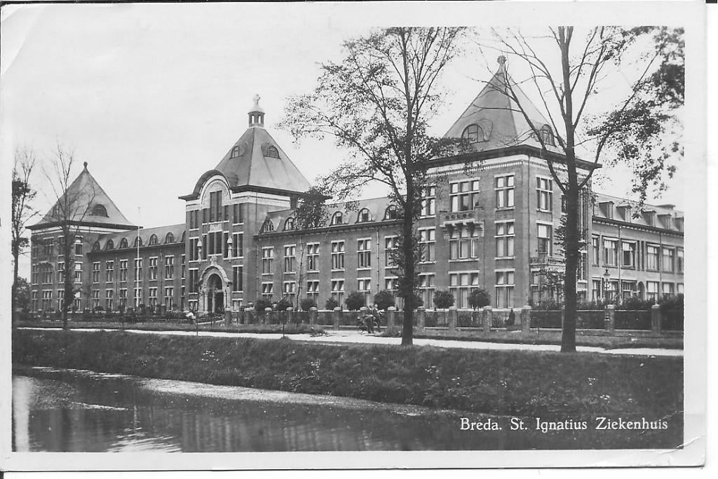 Breda St Ignatius Ziekenhuis., Verzamelen, Ansichtkaarten | Nederland, Ophalen of Verzenden, 1940 tot 1960, Gelopen, Noord-Brabant