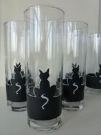 6 Katten water/frisdrank glazen voor de kattenliefhebber!, Huis en Inrichting, Keuken | Servies, Glas of Glazen, Ophalen of Verzenden
