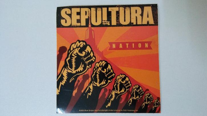 Sepultura Nation 2001 Blue Grape metal muziek sticker, Verzamelen, Muziek, Artiesten en Beroemdheden, Zo goed als nieuw, Ophalen of Verzenden