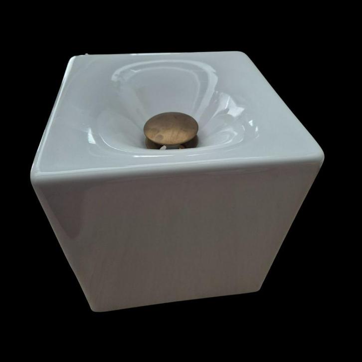 Luxe vierkante keramische wasbak, Inclusief Click-waste, Doe-het-zelf en Verbouw, Sanitair, Nieuw, Wastafel, Steen, Ophalen