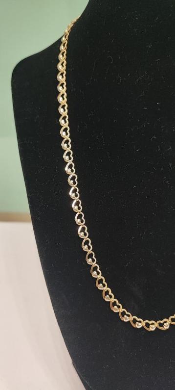Gouden hartjes ketting met armband 14k beschikbaar voor biedingen