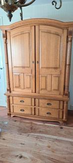Eiken houten Broodkast, Ophalen, Gebruikt, 100 tot 150 cm, 200 cm of meer