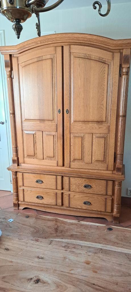 Eiken houten Broodkast, Huis en Inrichting, Kasten | Buffetkasten, Gebruikt, 200 cm of meer, 100 tot 150 cm, 50 tot 75 cm, Met lade(s)