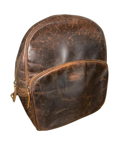 Rugtas leer Hunter Unisex, Sieraden, Tassen en Uiterlijk, Tassen | Rugtassen, Zo goed als nieuw, 25 tot 40 cm, Ophalen of Verzenden