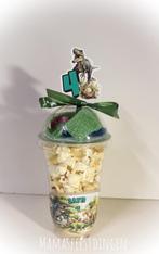 Traktatie beker met popcorn en snoepjes DINO, Ophalen of Verzenden, Nieuw, Verjaardag