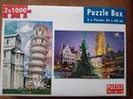 PUZZEL 2 X 1000 PISA EN ANTWERPEN PUZZLE PLEASURE €4, Ophalen of Verzenden, 500 t/m 1500 stukjes, Zo goed als nieuw, Legpuzzel