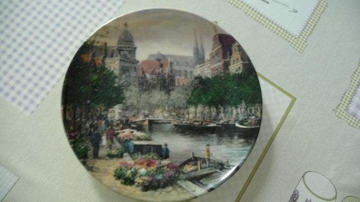 Bord De Amsterdamse Bloemengracht, Antiek en Kunst, Antiek | Wandborden en Tegels, Ophalen of Verzenden