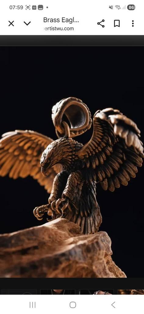 Bronzen Adelaar Hanger voor Ketting, Sieraden, Tassen en Uiterlijk, Kettingen, Nieuw, Overige materialen, Bruin, Met hanger, Ophalen of Verzenden