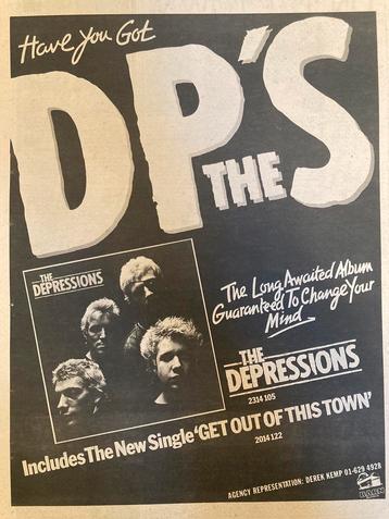 Paginagrote A3 advertentie THE DEPRESSIONS release PUNK beschikbaar voor biedingen