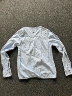 Blauw/witte bloes met v-hals en elastiek aan de onderkant, Maat 38/40 (M), Blauw, Bien blue, Ophalen of Verzenden