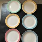 6 Petrus Regout Dessertbordjes Pastel Vintage, Antiek en Kunst, Antiek | Servies los, Ophalen of Verzenden
