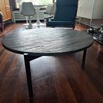 Retro salon tafel steen., Huis en Inrichting, Tafels | Salontafels, 50 tot 100 cm, Rond, Zo goed als nieuw, Metaal