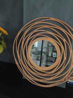 Spiegel groot met rotan rand, Huis en Inrichting, Woonaccessoires | Spiegels, Ophalen, Rond, Zo goed als nieuw, Minder dan 100 cm