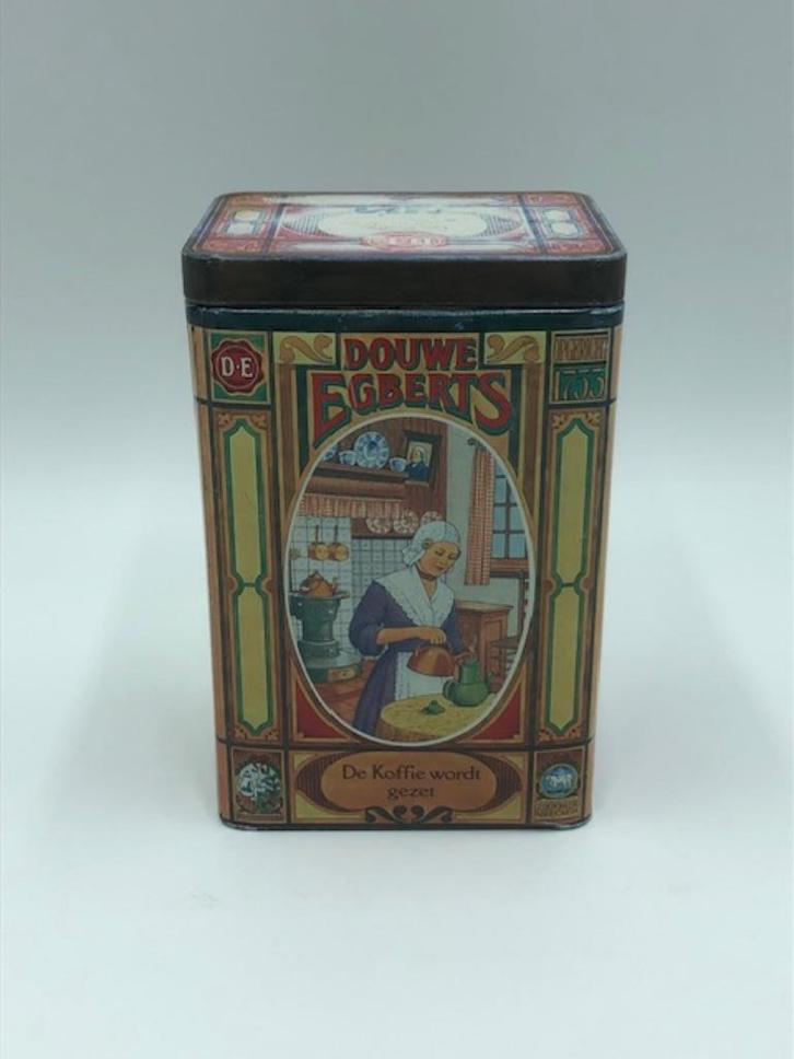Retro Vintage Douwe Egberts Koffieblik, Verzamelen, Blikken, Gebruikt, Koffie, Douwe Egberts, Ophalen of Verzenden