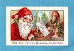 Pracht oude kerstkaart/reliéf N909 - Santa met dwergje c1910, Verzenden, Voor 1920, Ongelopen, Overige thema's