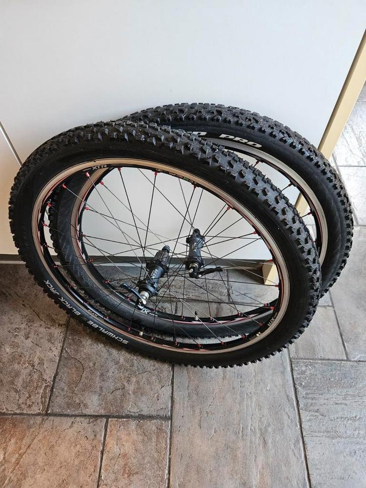 Set 26" XTR wielen M970 velgrem, Fietsen en Brommers, Fietsonderdelen, Gebruikt, Mountainbike, Wiel, Ophalen