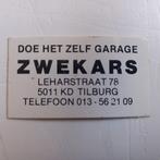 Leuke oude sticker.  Doe het zelf Garage ZWEKARS. TILBURG., Ophalen of Verzenden, Zo goed als nieuw, Overige typen