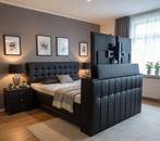 Elektro boxspring 180x200 met voetbord met tv lift 65", Huis en Inrichting, Slaapkamer | Boxsprings, Zwart, Ophalen of Verzenden