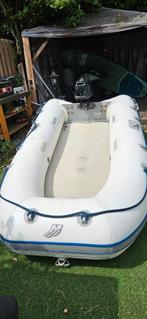 Boot quiksilver 4 pk buitenboord motor en wielen, Watersport en Boten, Ophalen, Zo goed als nieuw