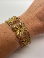 Z462 Prachtige zilveren filigrain armband goudkleurig, Sieraden, Tassen en Uiterlijk, Antieke sieraden, Ophalen of Verzenden, Zilver