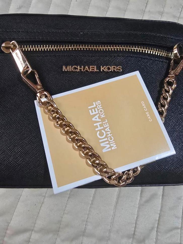 Michael kors Jet Set medium pebbled Leather cross-Body Bag, Sieraden, Tassen en Uiterlijk, Tassen | Damestassen, Zo goed als nieuw