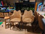 4 mooie suede stoelen, Huis en Inrichting, Stoelen, Ophalen, Bruin, Zo goed als nieuw, Metaal