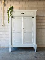 Antieke brocante witte Biedermeier meidenkast vintage kast, Ophalen of Verzenden
