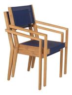 Teak_houten stapelstoelen blauw en zwarte UITVERKOOP, Ophalen of Verzenden, Nieuw