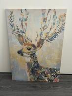Schilderij hert, Huis en Inrichting, Ophalen of Verzenden, Zo goed als nieuw, Schilderij, 50 tot 75 cm