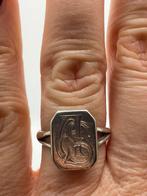 A479 Prachtige zilveren zegelring initialen AS maat 17,5, Sieraden, Tassen en Uiterlijk, Antieke sieraden, Ophalen of Verzenden