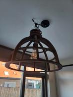 Industriële/ sober / hout hanglamp, Huis en Inrichting, Lampen | Hanglampen, Ophalen, Zo goed als nieuw, Hout, Minder dan 50 cm