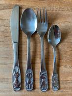 Keltum kinderbestek haas, poes, hond, eendje, Ophalen of Verzenden, Zo goed als nieuw, Rvs of Chroom, Vaatwasserbestendig