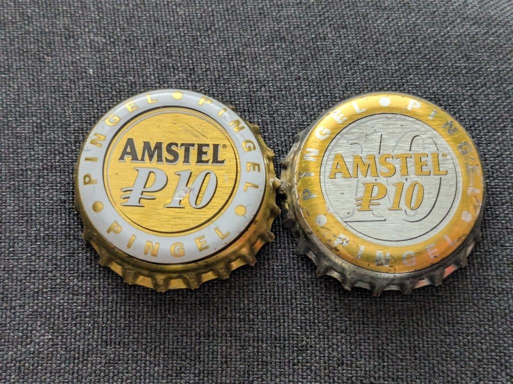 Amstel P10 Bierdoppen - Set van 2, Verzamelen, Biermerken, Ophalen of Verzenden, Gebruikt, Flesje(s), Amstel