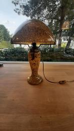 Glazen schemerlamp met verlichting in kap en voet, Huis en Inrichting, Lampen | Tafellampen, Ophalen of Verzenden, Zo goed als nieuw