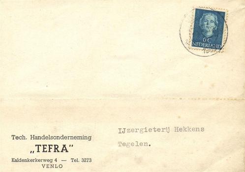 Techn. Handelsonderneming TEFRA, Venlo - 03.1950 - briefkaar, Postzegels en Munten, Brieven en Enveloppen | Nederland, Briefkaart