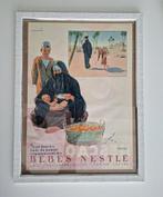 ingelijste Franse art deco advertentie, Nestle jaren 30 1935, Verzamelen, Merken en Reclamevoorwerpen, Ophalen of Verzenden, Gebruikt
