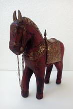 Antiek houten/koper paard, Ophalen of Verzenden
