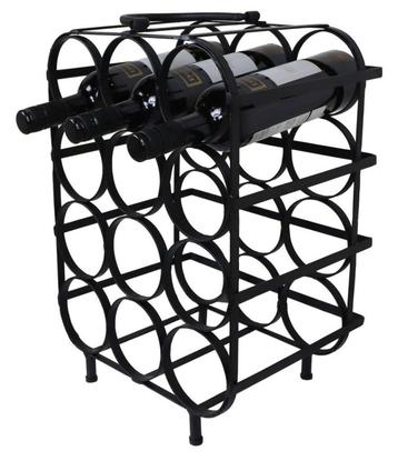 HSM Wijnrek voor 12 flessen - Zwart Metaal Nieuw! beschikbaar voor biedingen