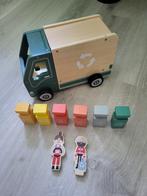 Houten Vuilniswagen, Ophalen of Verzenden, Zo goed als nieuw, Duw- of Trekspeelgoed